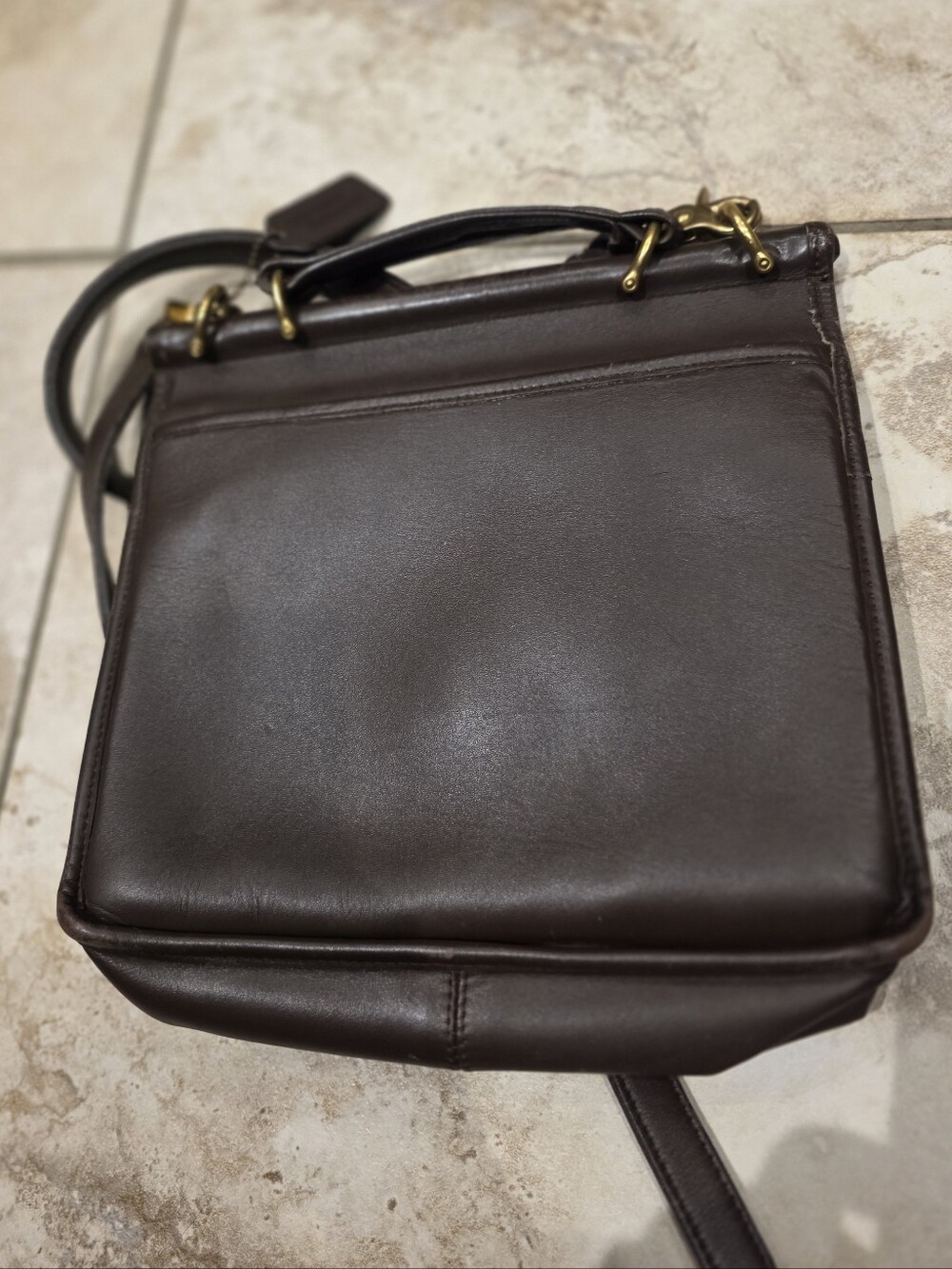 VINTAGE Coach Brown Leather Willis Bag - Picture 6 of 16